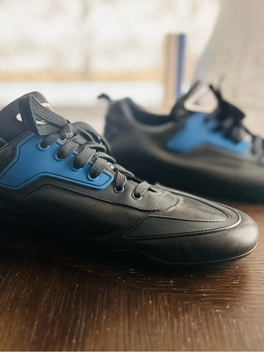 Prada Milano 2EG252 Black Leather Sneakers Approx Men’s 11